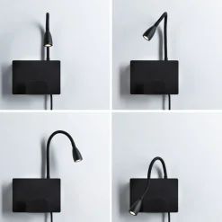 Halina USB LED-væglampe, fleksibel arm sort^Paulmann Clearance