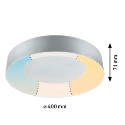 HomeSpa Casca LED-loftslampe Ø40cm, hvid/aluminium, IP44^Paulmann Clearance
