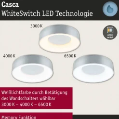 HomeSpa Casca LED-loftslampe Ø40cm, hvid/aluminium, IP44^Paulmann Clearance