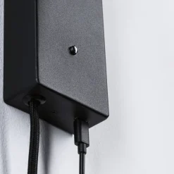 Paulmann Hulda USB LED-vægspot, dæmpbar, sort, afbryder