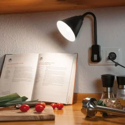 Paulmann Arbejdsrum/Kontor|Væglamper>Junus stiklampe med fleksibel arm, sort