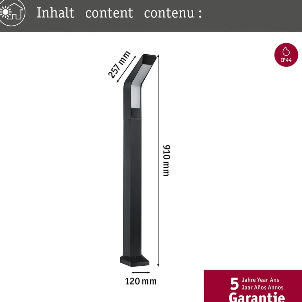 LED stibelysning Merano, sensor, aluminium, antracit^Paulmann New