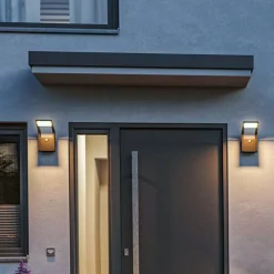 LED udendørs væglampe Juntea, aluminium, antracit, sensor^Paulmann