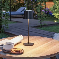 LED-bordlampe Gilo, sort, plast, IP44^Paulmann New