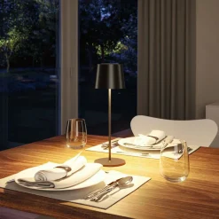 LED-bordlampe Gilo, sort, plast, IP44^Paulmann New