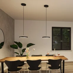 Paulmann LED-hængelampe Hildor, sort Ø 31 cm 3-trins dæmpbar