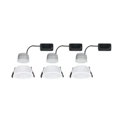 LED-indbygningslampe Cole Coin hvid Ø9cm IP44 dæmpbar 3x-sæt^Paulmann Best