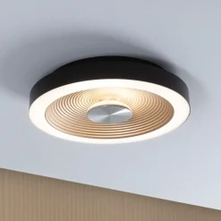 Paulmann Loftlamper>LED-loftlampe Volea sort/guld Ø 32 cm IP44 dæmpbar