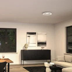 LED-loftlampe Volea, hvid/sølv Ø 40 cm IP44 dæmpbar^Paulmann Discount