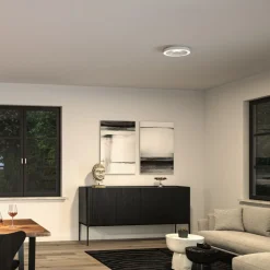 Paulmann LED-loftlampe Volea, hvid/sølv Ø 32 cm IP44 dæmpbar