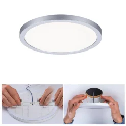Paulmann LED-panel Areo 4.000 K rund krom 17,5cm