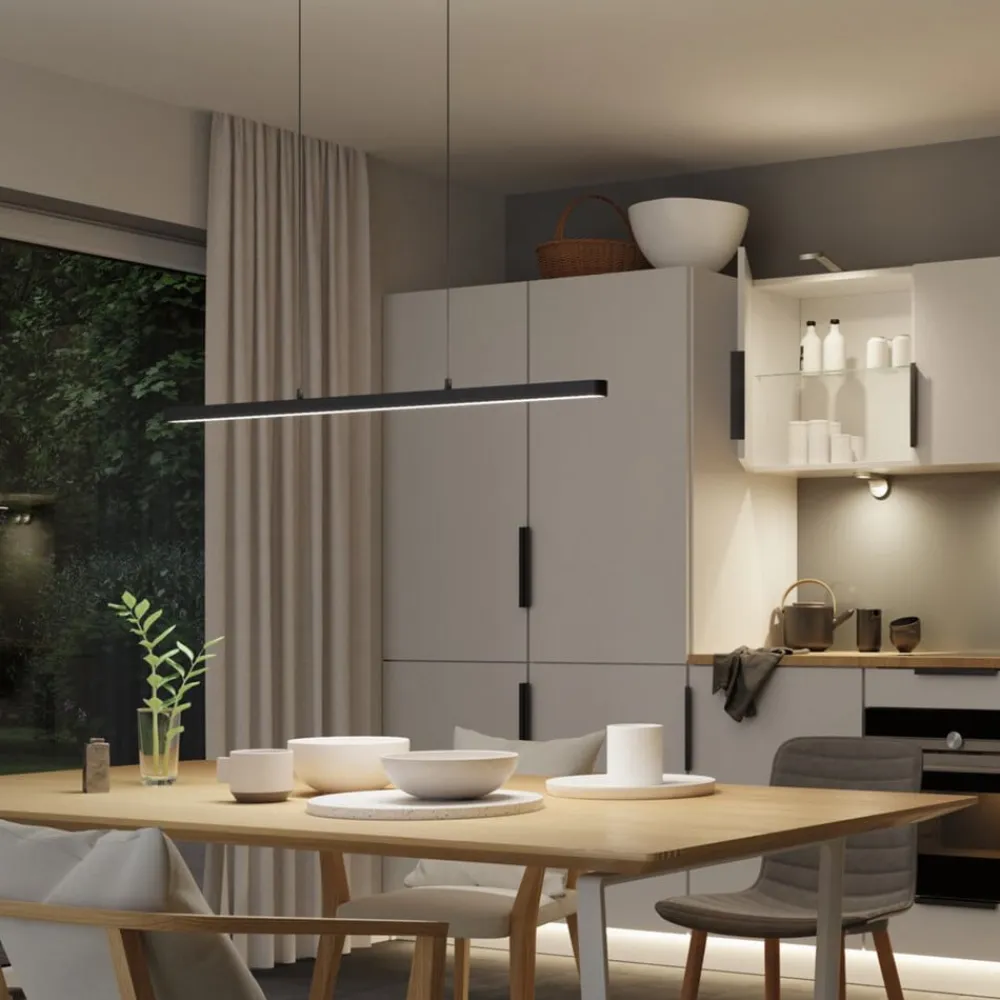 Paulmann Pendellamper>LED-pendellampe Lento, op/ned, CCT, dæmpbar, sort