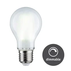 LED-pære E27 9 W 6.500 K, mat, kan dæmpes^Paulmann Discount