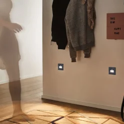 Paulmann Væglamper|Spotlights>LED-sensor-vægindbygningslampe Edge Quadro sort 8 cm