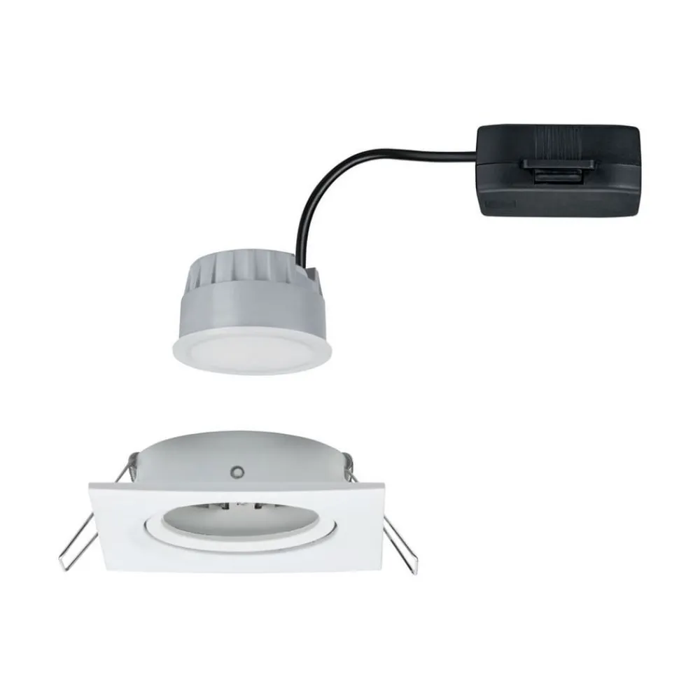 Paulmann Loftlamper|Indbygningsspots>LED-spot Nova Coin kantet, dæmpbar, hvid