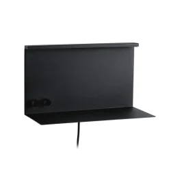 LED-væglampe Jarina sort 35 cm hylde USB-port^Paulmann