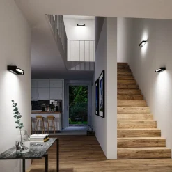 Paulmann LED-væglampe Lucille, sort, 40 cm IP44 dæmpbar