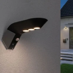 Paulmann Solcelle Lampe Med Sensor|Væglampe Med Sensor>LED-væglampe med solcelle Soley antracit