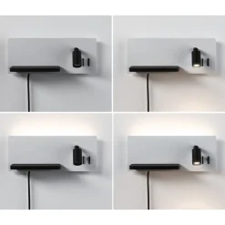 LED-væglampe Serra, venstre, USB-C, hvid/sort^Paulmann Clearance