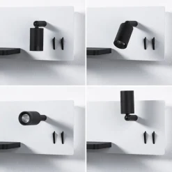 LED-væglampe Serra, venstre, USB-C, hvid/sort^Paulmann Clearance