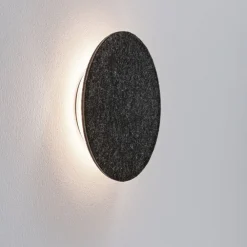 Paulmann Væglamper>LED-væglampe Tulga, Ø 20 cm, antracit, filt