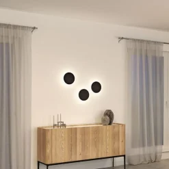 Paulmann Væglamper>LED-væglampe Tulga, Ø 20 cm, antracit, filt