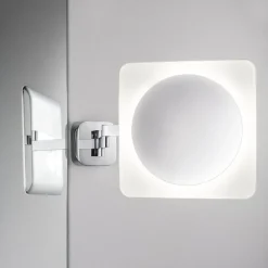 Paulmann LED-vægspejl Bela, krom, IP44, stik