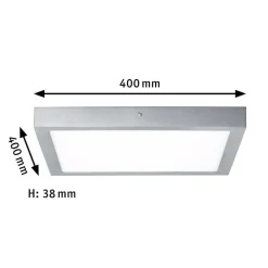 Paulmann Lunar LED-panel, kantet, krom, 40x40cm