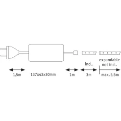 MaxLED 500 basissæt IP44 3 m varmhvid^Paulmann Discount
