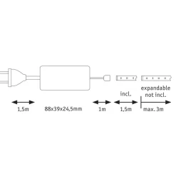 MaxLED 500 basissæt IP20 dagslys 1,5 m^Paulmann