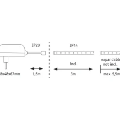 MaxLED 250 basissæt IP44 dagslys 3 m^Paulmann Outlet