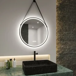 Mirra hængespejl Ø59cm CCT dæmpbar sort^Paulmann Clearance