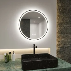 Paulmann Mirra vægspegel Ø59cm CCT dæmpbar sort