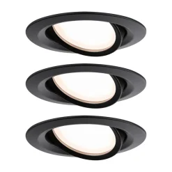 Paulmann Indbygningsspots|Spotlights>Nova Plus Coin 3 stk IP23 2.700K sort