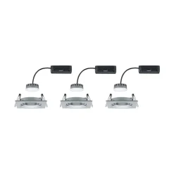 Paulmann Nova Plus LED-spot, 3 stk, kantet, alu