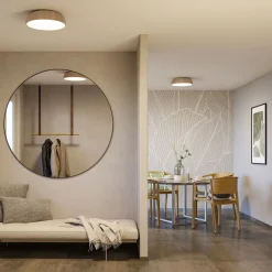 Paulmann Oka LED-loftlampe IP44 CCT trælook