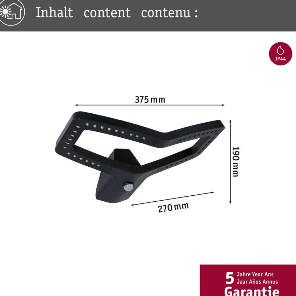 Smart væglampe Alara, CCT, antracit IP44^Paulmann Outlet