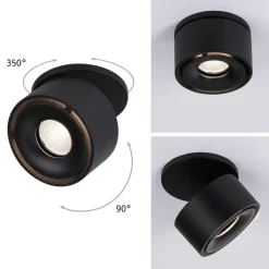 Spircle LED indbygningslampe, mat sort^Paulmann Hot