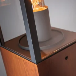 Timba-sokkelampe med træ, højde 60 cm^Paulmann