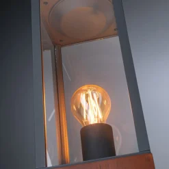 Timba-sokkelampe med træ, højde 60 cm^Paulmann