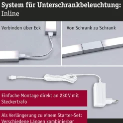 underskabslampe Inline 2x-udvidelse krom 35 cm 830^Paulmann Clearance
