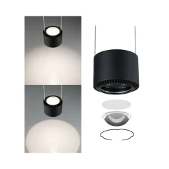 URail Aldan LED-pendellampe, sort^Paulmann