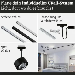 Paulmann URail Aldan LED-spotlight, sort mat, metal, CCT