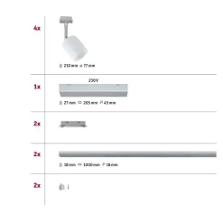URail Blossom 4x-basissæt krom/satineret^Paulmann Online
