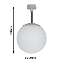 Paulmann URail Globe kuglelampe i krom, opalglas