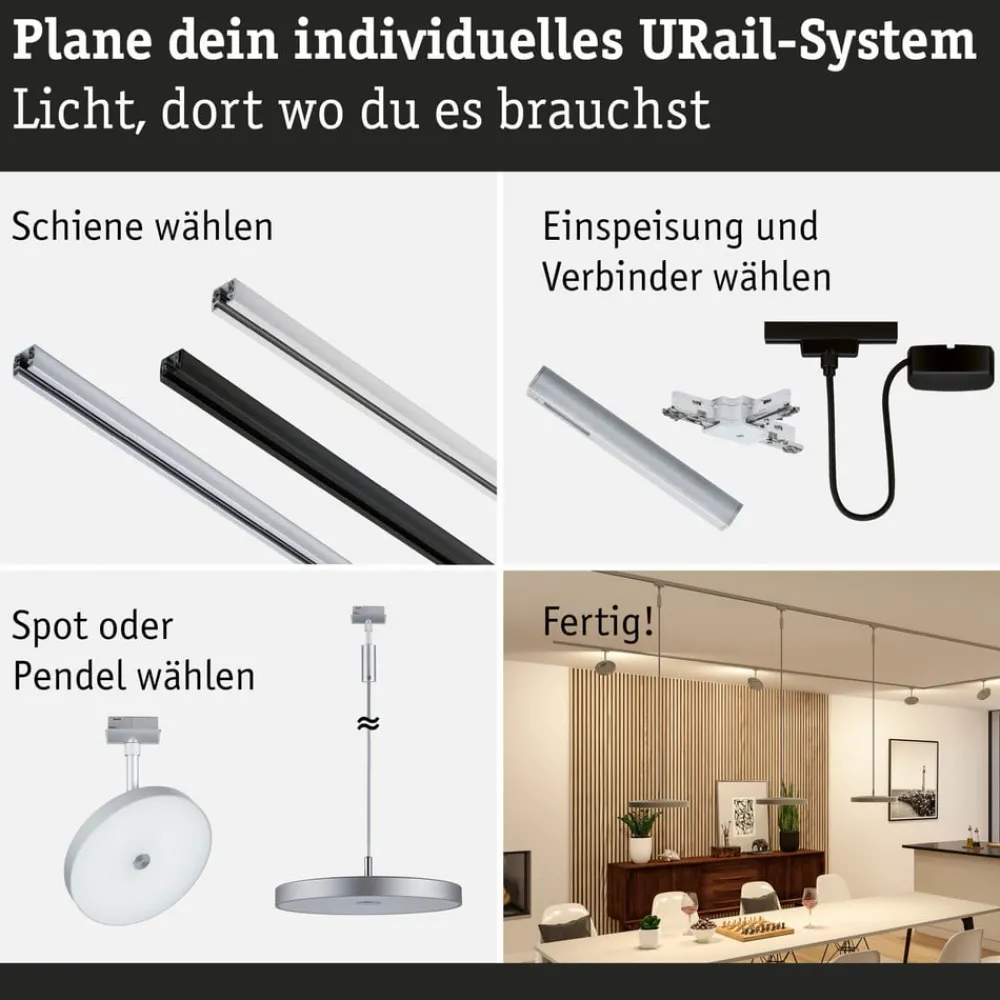 URail Hildor LED-spot krom 3.000K^Paulmann New