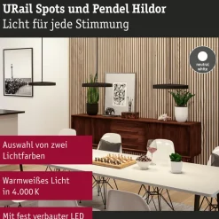 Paulmann URail Hildor LED-pendel sort 4.000 K