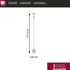 Paulmann URail hængelampe Cone, krom mat, GU10