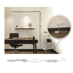 Paulmann URail indførelseskabel/afbryder, krom mat, 2,4 m