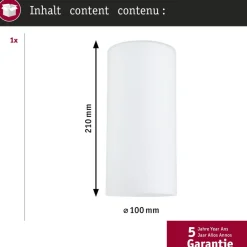 Paulmann URail lampeskærm Raja 2Easy, opal, Ø 10 cm
